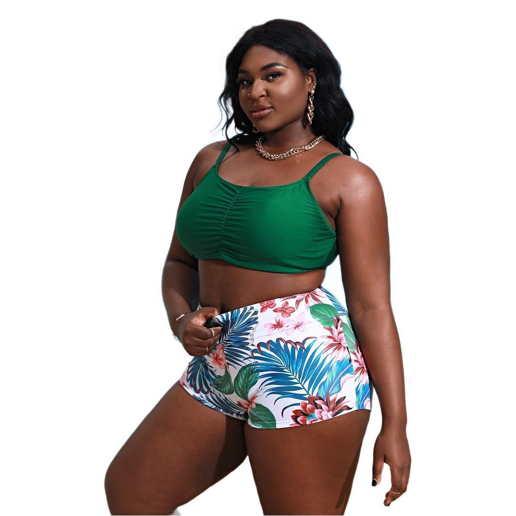 Women’s bikini set with gathered top and floral bottom Mune Fashion