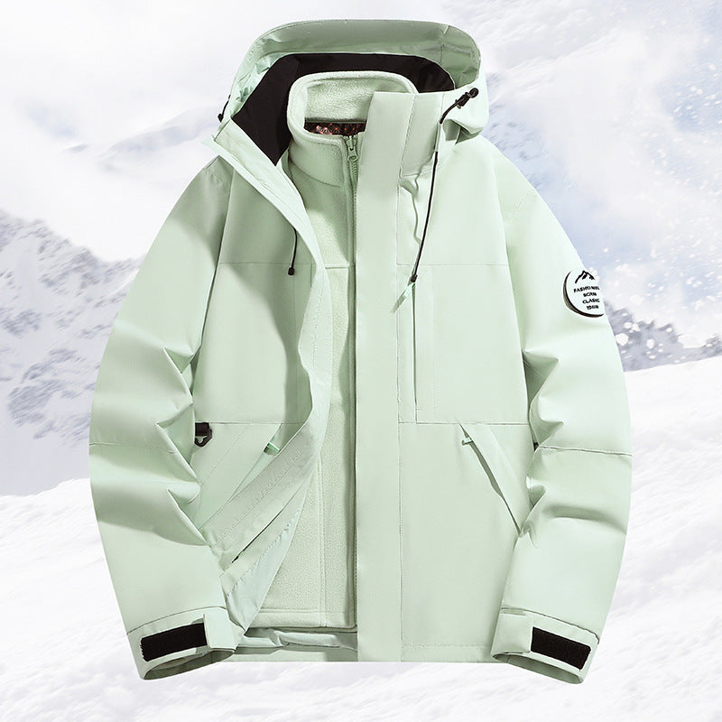 Men's layered snow sports jacket with breathable membrane and adjustable hood Mune Fashion