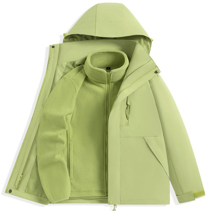 Men's two-layer outdoor parka with removable fleece inner jacket and hood Mune Fashion
