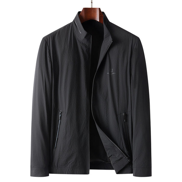 Men's lightweight water-repellent zip jacket with stand-up collar and zip pockets Mune Fashion