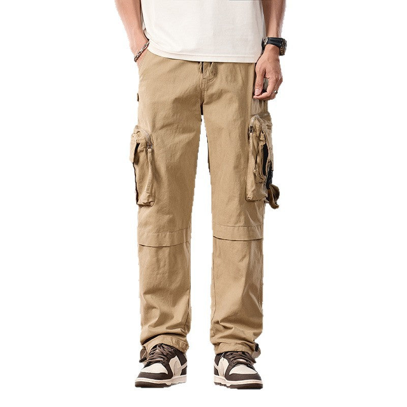 Men's multifunctional cargo pants in utility style with large flap and zip pockets, drawstring closure, and sturdy twill Mune Fashion