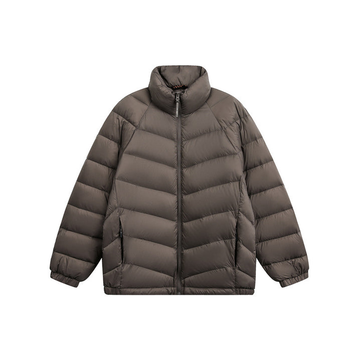 Unisex Short cut padded jacket in boxy fit with chevron quilting and high collar Mune Fashion