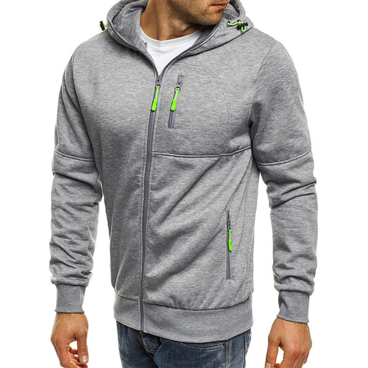 Men's functional hoodie jacket with full zipper, chest and side pockets, and drawstring Mune Fashion