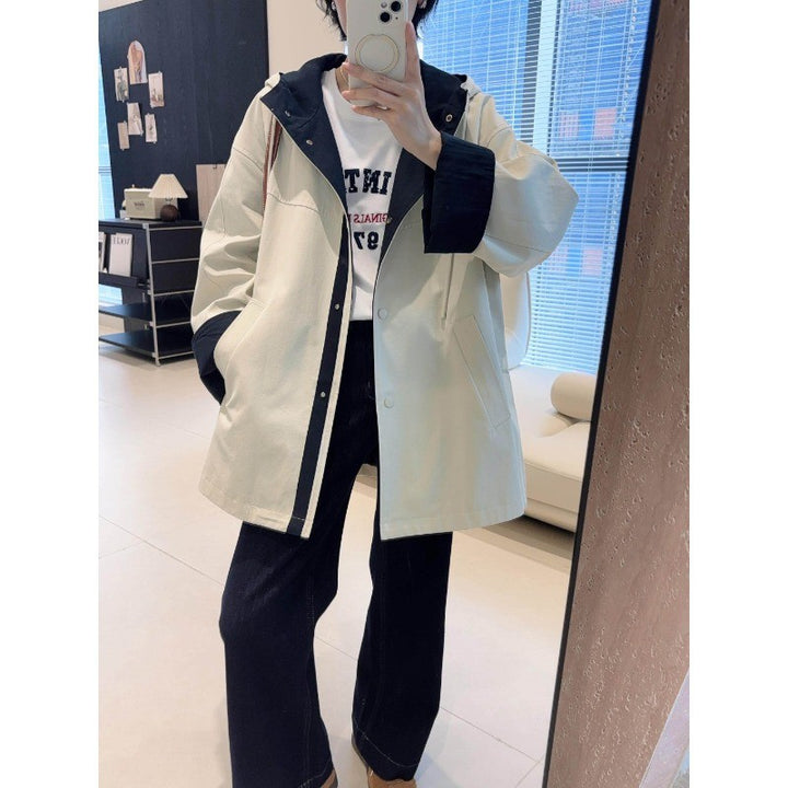 Unisex Oversized utilitarian Trench Coat with contrasted lining and hood Mune Fashion