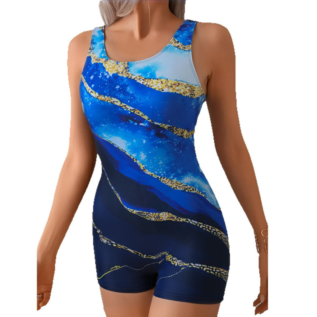 Women's Sporty One-Piece Swimsuit with Dynamic Gradient Mune Fashion