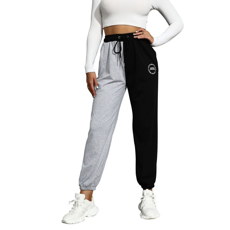 Women's Casual Track Pants with High Elastic Waistband, Drawstring, Side Pockets and Elastic Cuffs Mune Fashion