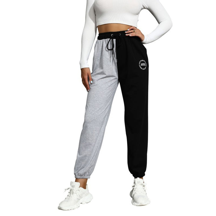 Women's Casual Track Pants with High Elastic Waistband, Drawstring, Side Pockets and Elastic Cuffs Mune Fashion
