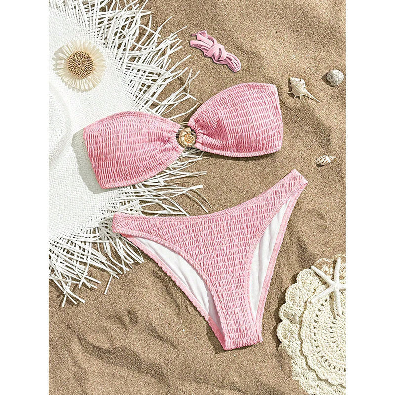 Women's bandeau bikini with sophisticated gathering design Mune Fashion