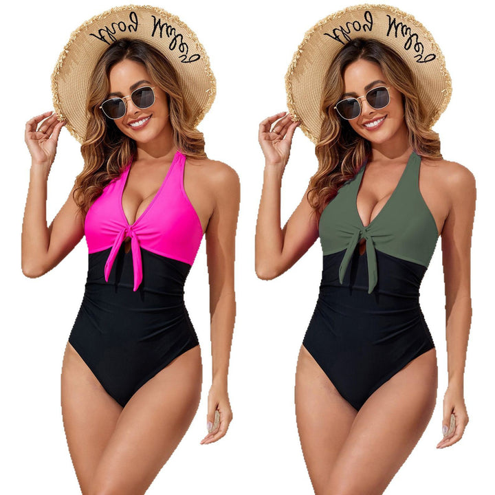 Ladies Elegant One-Piece Swimsuit with Playful Knot Mune Fashion