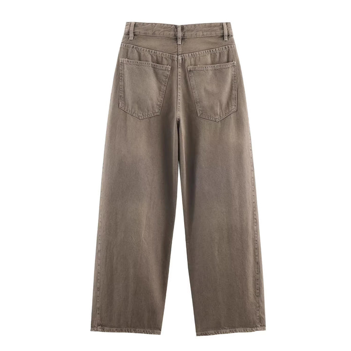Women's wide high-waisted culotte pants with decorative seams, patch pockets and tie belt Mune Fashion