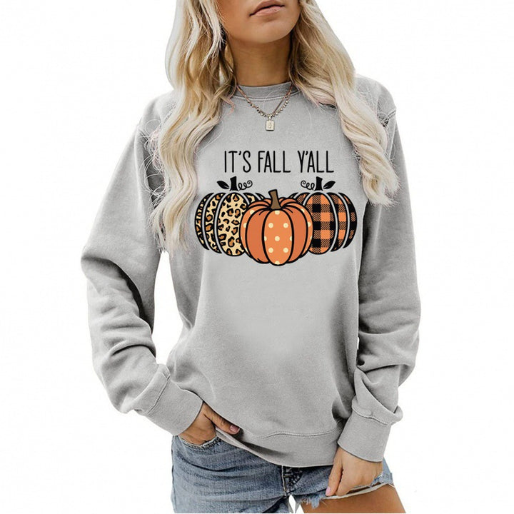 Women's casual autumn sweatshirt with pumpkin motif and round neck Mune Fashion