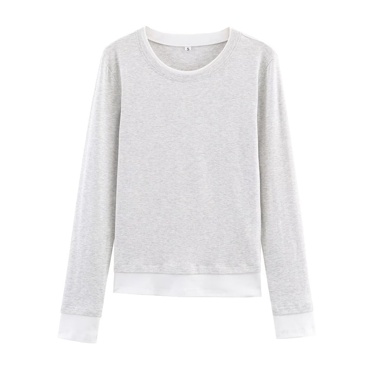 Women's Casual Long Sleeve Layering Shirt with Double Layer Hem and Set-in Cuffs Mune Fashion
