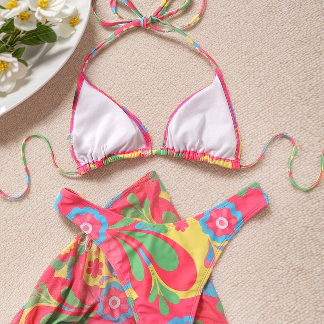 Ladies triangle bikini with adjustable ruffle skirt Mune Fashion