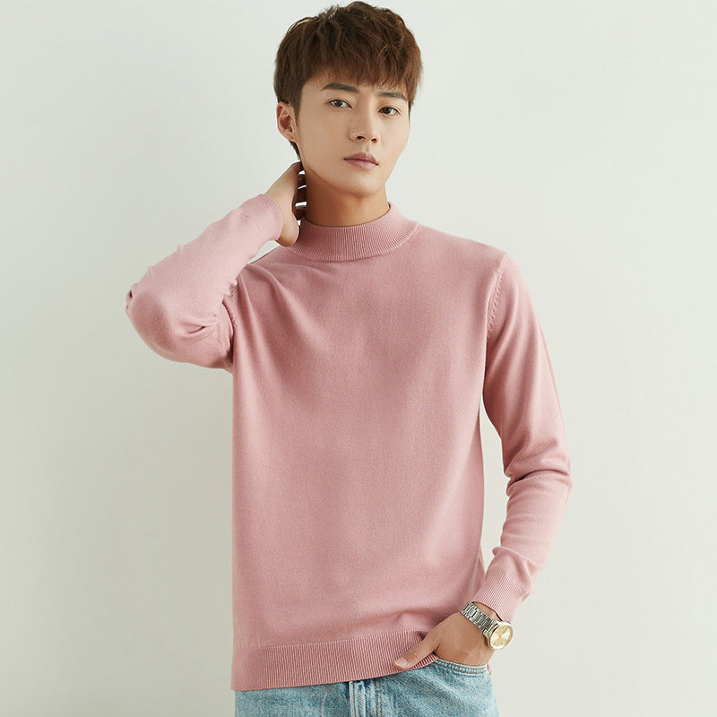 Men's High Neck Pullover in Fine Knit with Slim Fit Mune Fashion