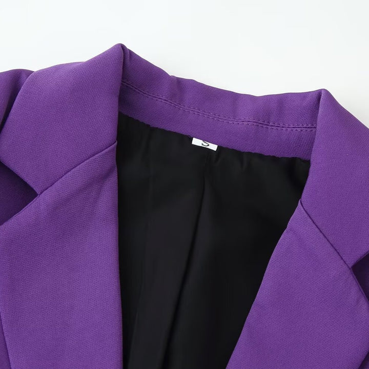 Women's Single-breasted Tailored Blazer with Narrow Lapels and Piped Pockets Mune Fashion