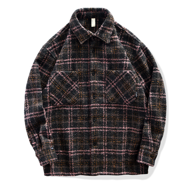Unisex Karo Overshirt made of wool blend with applied chest pockets Mune Fashion