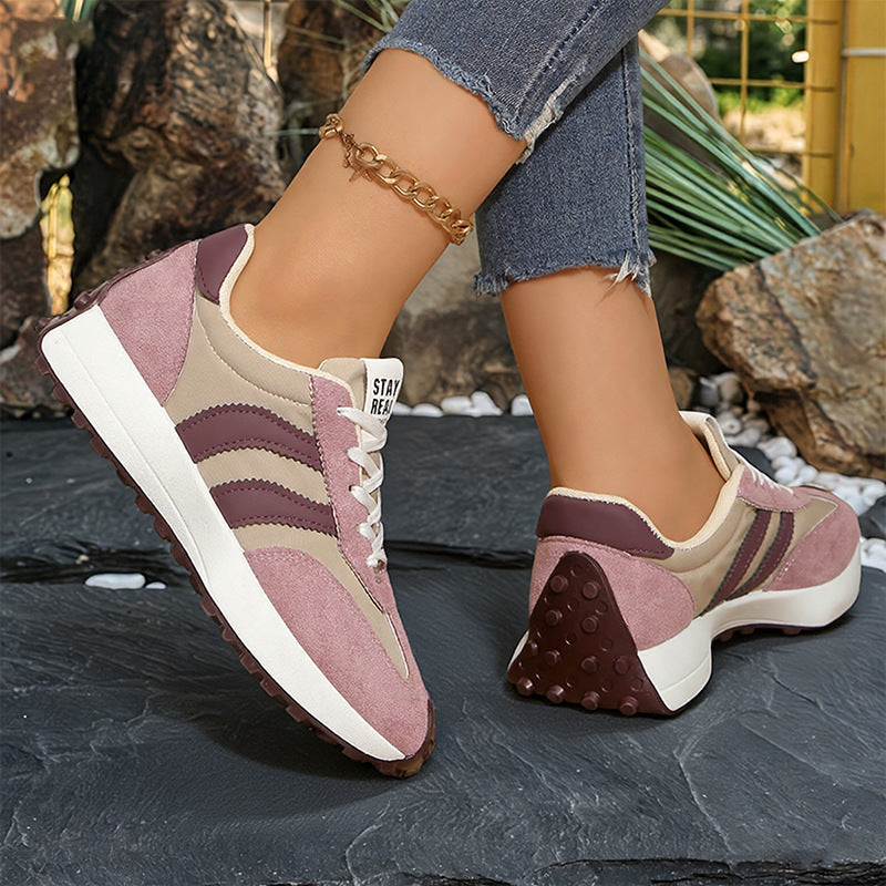 Women’s retro-inspired sneakers with suede overlays, nylon upper, and profile waffle sole Mune Fashion