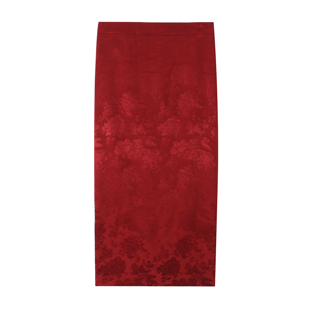 Women's One-Shoulder Jacquard Top with Waistband and Decorative Bow Mune Fashion