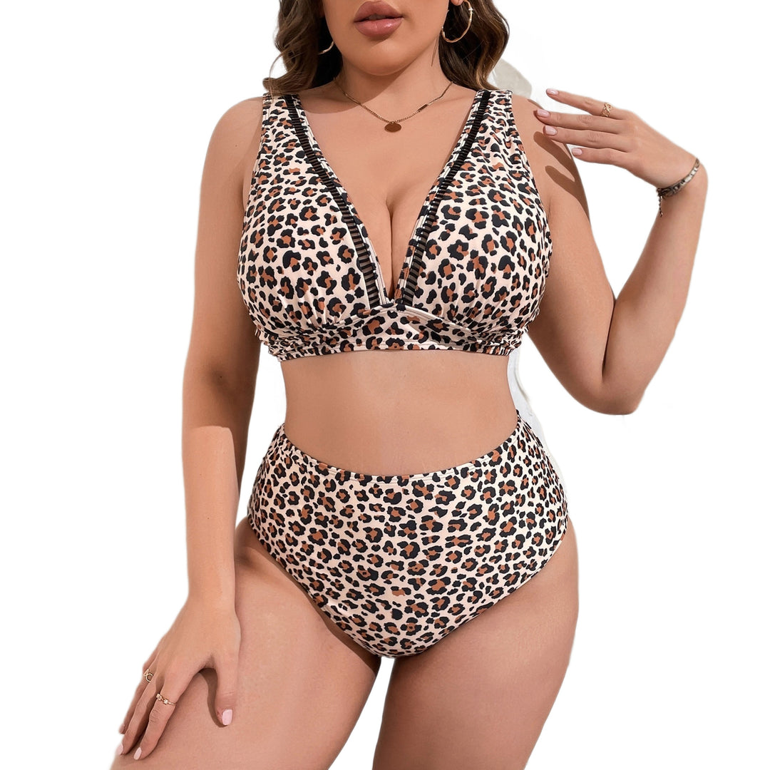 Women's High-Waisted Bikini with Stylish Leopard Print Mune Fashion
