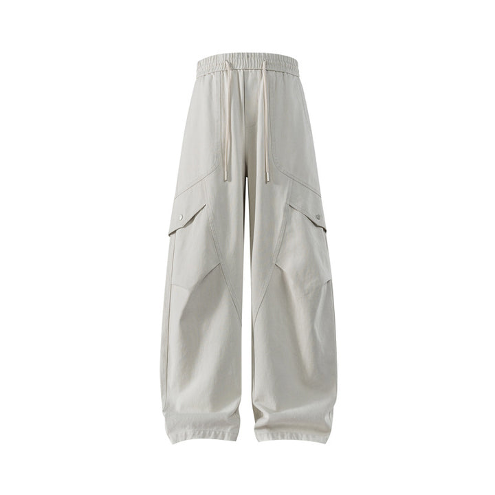 Men's loose Utility Cargo Pants with drawstring waistband and large flap pockets Drune