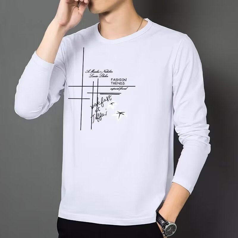Men's Fashion Long Sleeve Shirt with Creative Print Mune Fashion