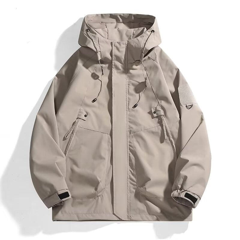 Men's Urban Utility Softshell Parka with Drawstring, Velcro Sleeves and Concealed Zippers Mune Fashion