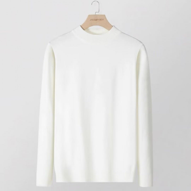 Women's fine knit stand collar pullover made of cotton blend with ribbed cuffs Mune Fashion
