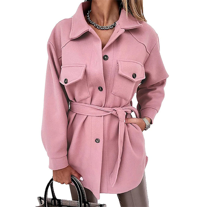 Women's oversized shirt jacket made of wool blend with patch pockets Mune Fashion