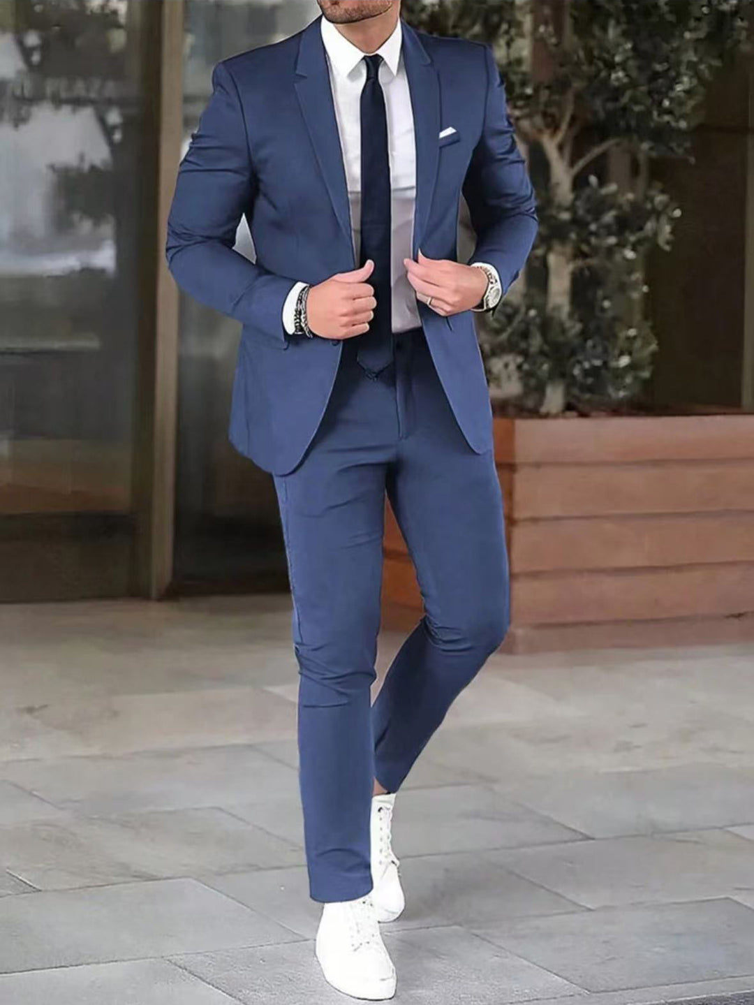 Men's modern evening jacket with slim silhouette and slim-cut suit pants Mune Fashion