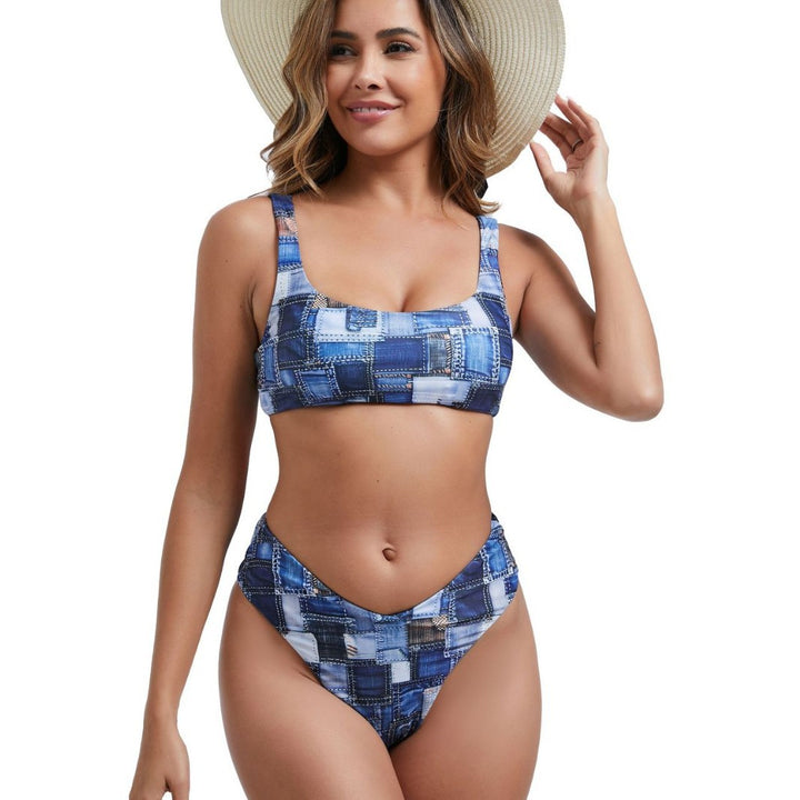 Women's bikini set with high-cut bottom and sporty top Mune Fashion