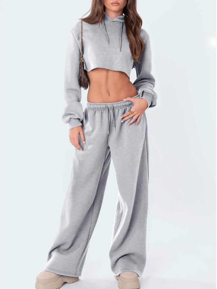 Women's nan relaxed-fit wide-leg sweatpants with high comfort waistband drawstring and concealed side pockets Mune Fashion