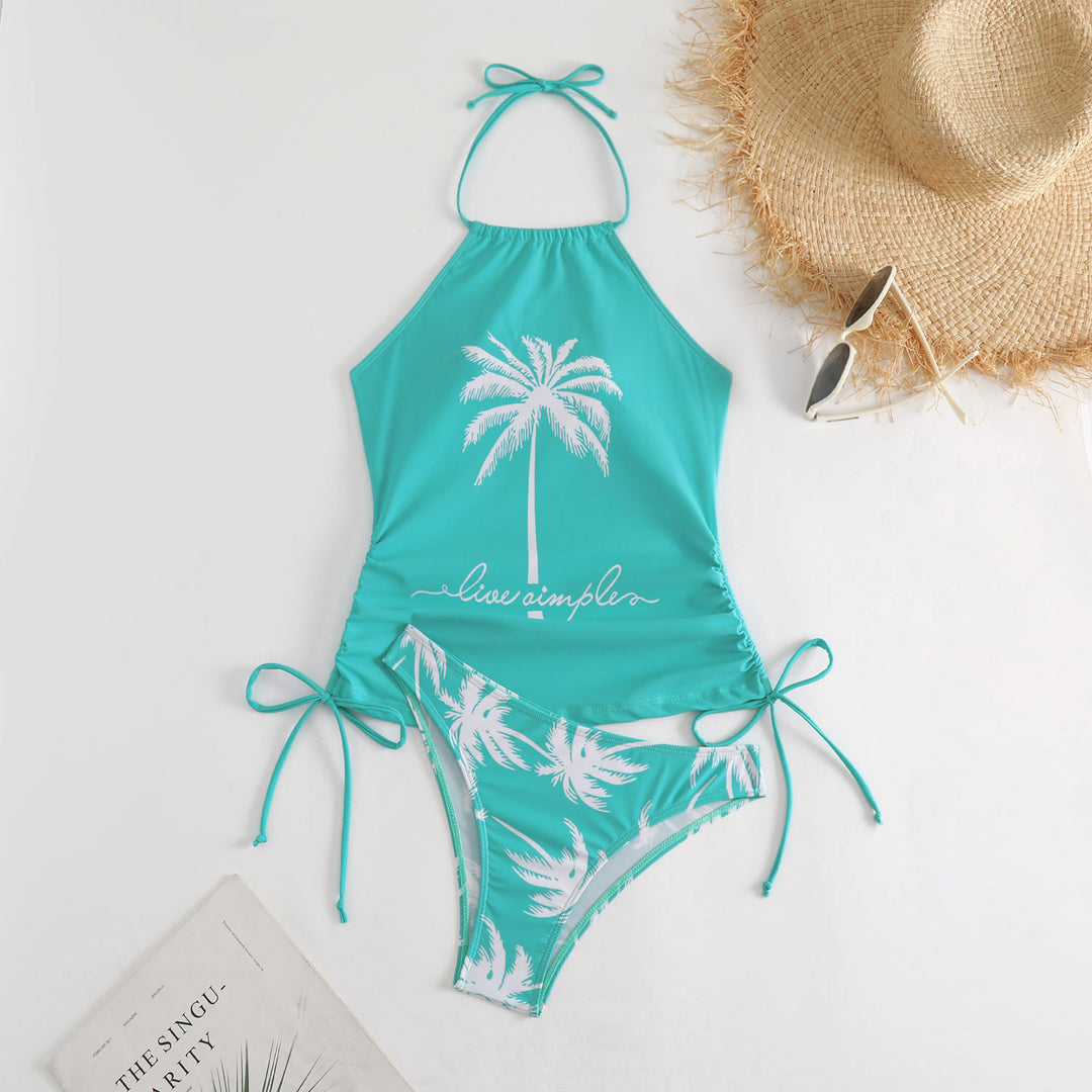 Ladies trendy bikini set with palm motif Mune Fashion