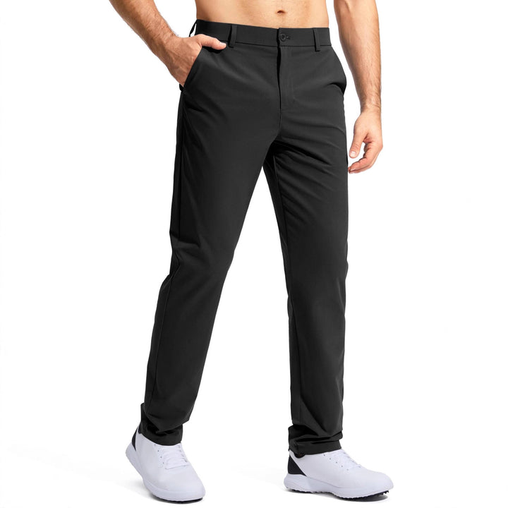 Men's elastic golf twill pants with straight cut, wrinkle-free material and concealed zipper pocket Mune Fashion