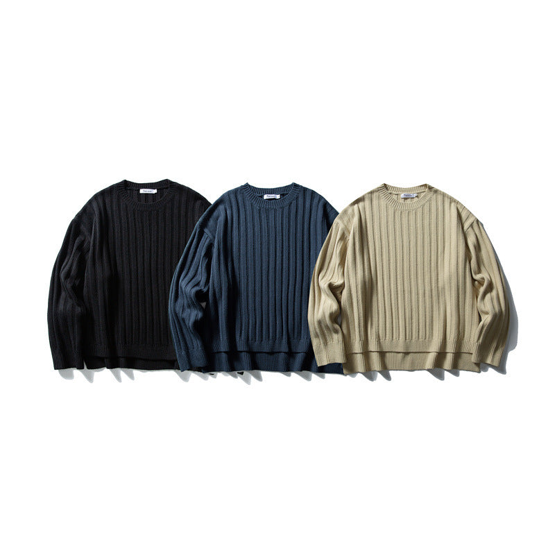 Unisex chunky knit pullover with wide rib pattern and loose fit Mune Fashion