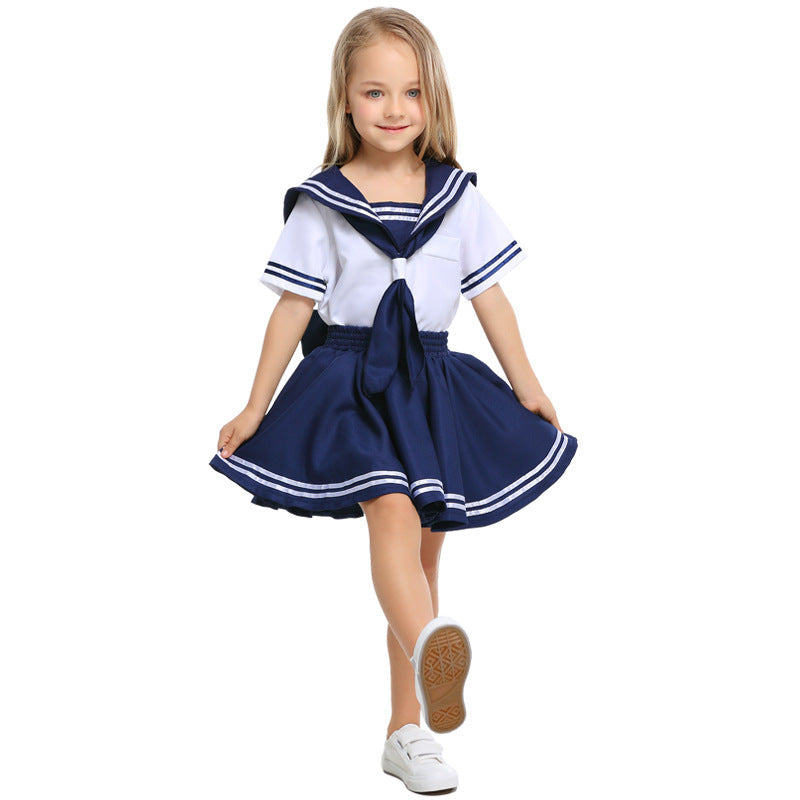 Girl Sailor Outfit with Ruffles and Bows Mune Fashion