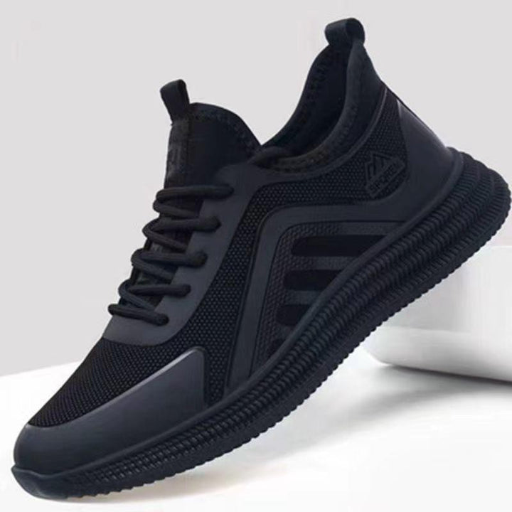 Men's Minimalist Urban Running Trainer with Ribbed Platform Sole and Seamless Mesh Upper Mune Fashion