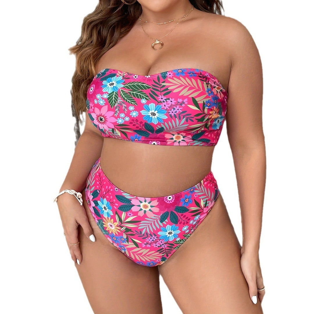 Women's bandeau bikini with floral design and high-waisted cut Mune Fashion