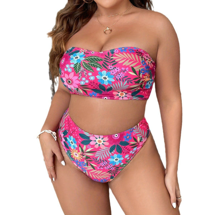 Women's bandeau bikini with floral design and high-waisted cut Mune Fashion