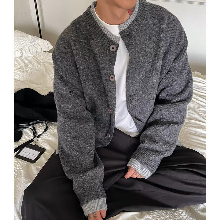 Men's cardigan with round neck and buttons Mune Fashion