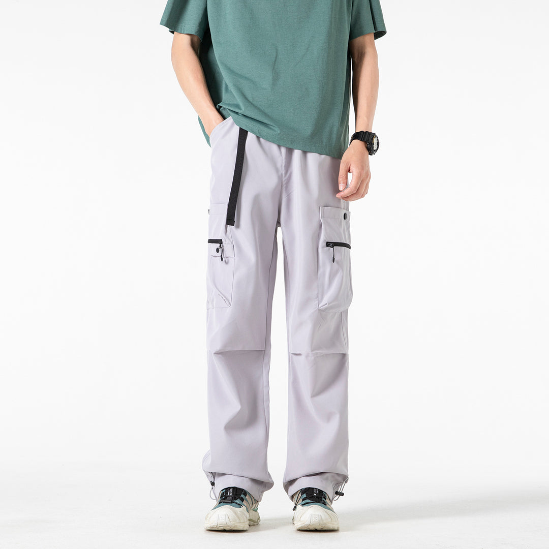 Herren Baggy‑Technische Cargo‑Hose mit integriertem Sicherheitsgurt und verstellbarem Saum Mune Fashion