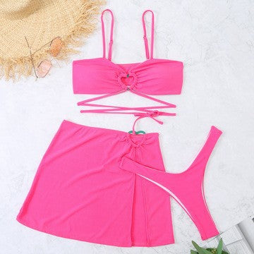 Women’s bikini set with elegant button detail and high leg cut Mune Fashion