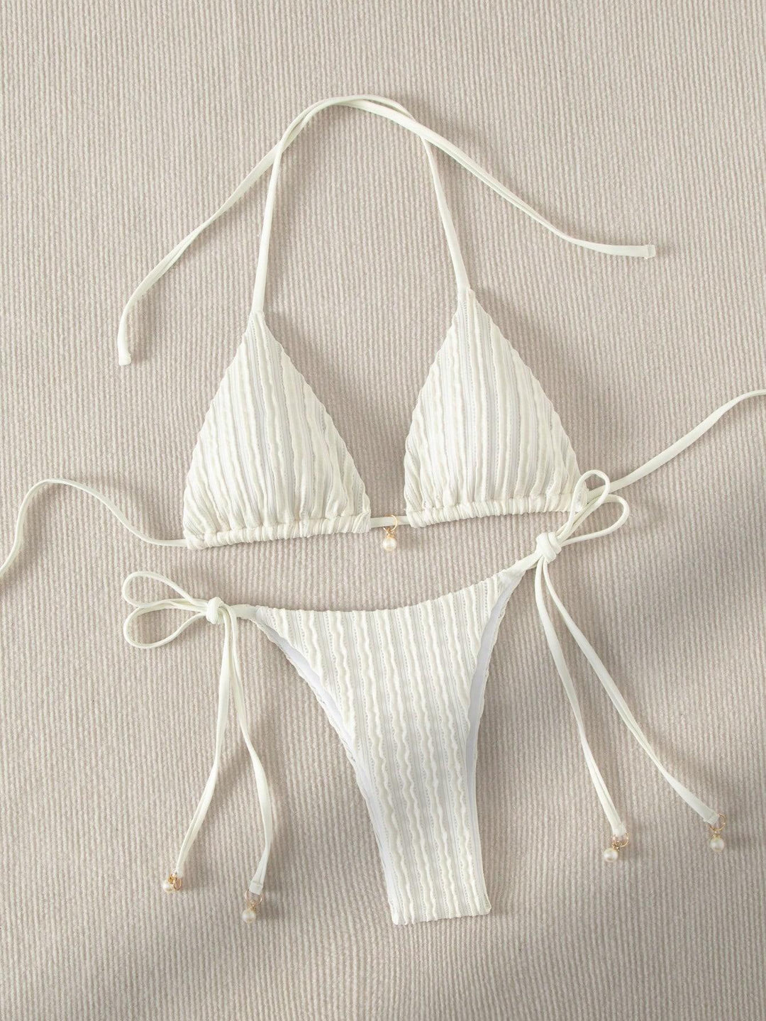 Women's Triangle Bikini with textured design and adjustable straps Mune Fashion