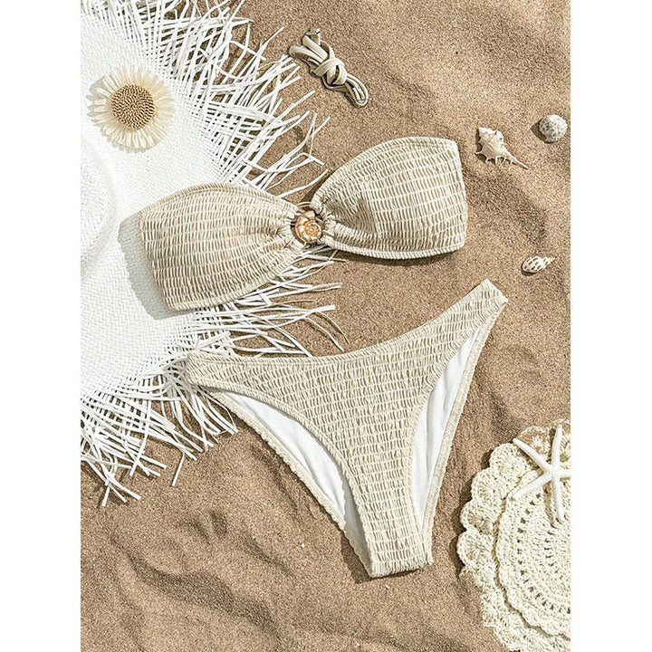 Women's bandeau bikini with sophisticated gathering design Mune Fashion