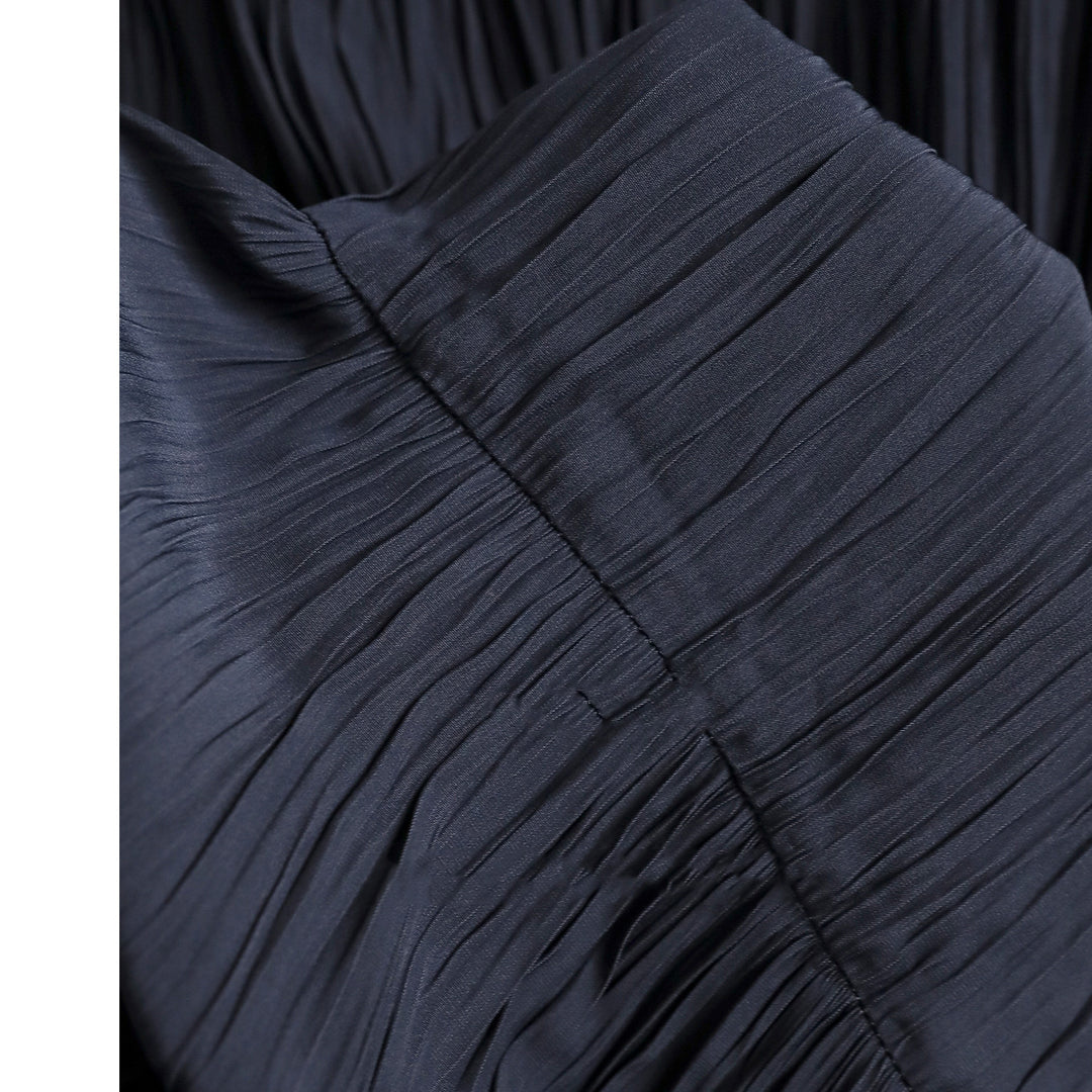 Ladies Elegant Pleated Skirt with High Waist and Flowing Fabric Mune Fashion