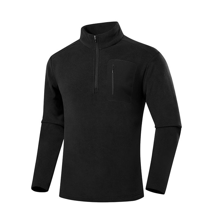 Men's fleece pullover with quarter zip and concealed chest pocket Mune Fashion