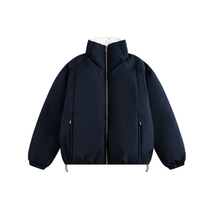 Men's short parka with high stand-up collar, padded thermal insulation and drawstring Mune Fashion
