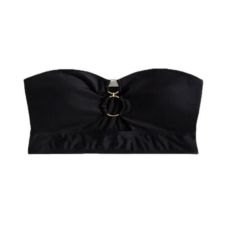 Women's bandeau bikini top with elegant ring detail Mune Fashion