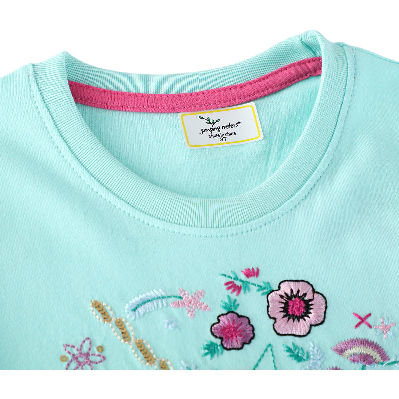 Girls Short Sleeve Casual Dress with Charming Unicorn Design Mune Fashion