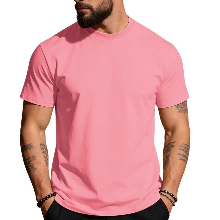 Men's body-hugging high-quality cotton shirt with round neck Mune Fashion
