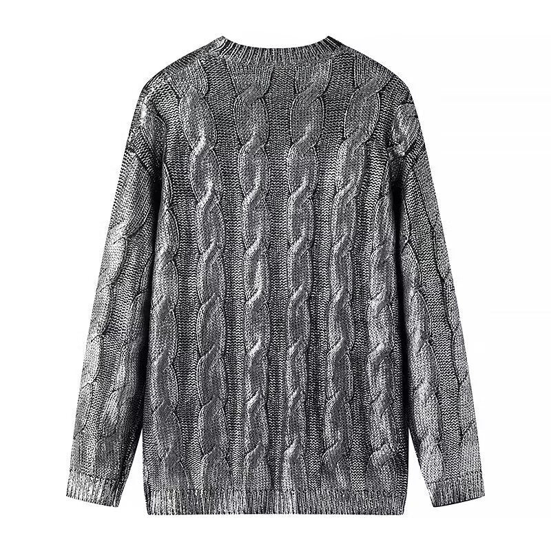Women's Chunky Knit Cable Knit Sweater with Round Neck and Oversized Cut Mune Fashion
